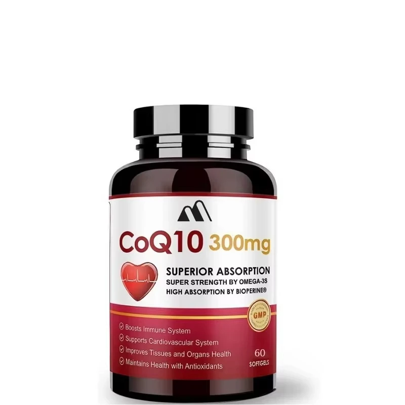 

Coenzyme Q10-300 milligrams soft capsules, containing PQQ, BioPerine&Omega-3, 60 parts of Coenzyme Q10 (ubiquinone) supplement