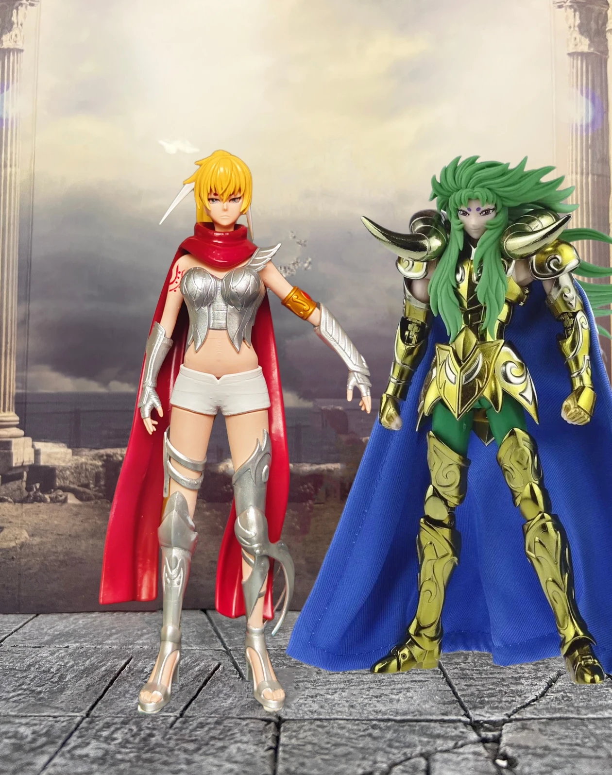 

Saint Seiya The Lost Canvas LC-Crane Yuzuriha Серебряная статуя Saint Aries Shion's Junior Sister из смолы Коллекционная модель