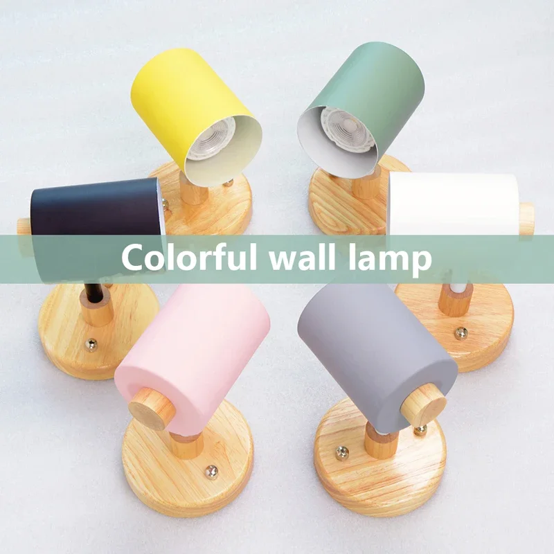 Macaron LED Wall Lights Simple Modern Wall Lamp Bedroom Bedside Adjustable Nordic Sconce for Corridor Aside Home Decor Lustre