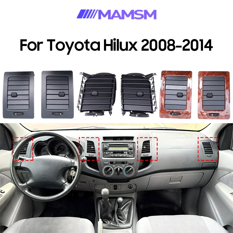 

MAMSM Car Air Vent Outlet Grille Panel Parts Fit For Toyota Hilux 2008 2009 - 2014 Car Conditioning Interior AC Accessories Kit