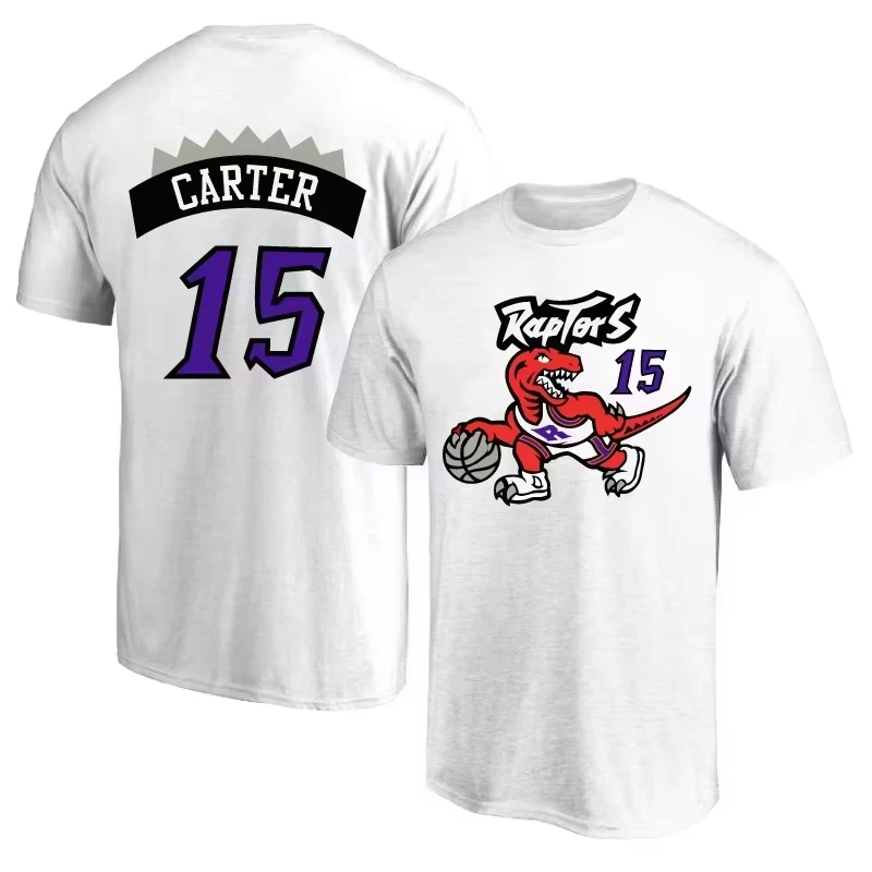 Retro Version Toronto No. 15 Vince Carter T-shirt Men Women Summer 100 Cotton Clothing Fashion High Quality Short Sleeved Top