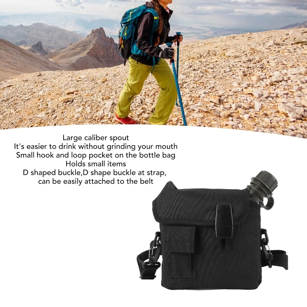 

1.75L Outdoor Water Bottle Leak Proof With D Shaped Buckle Water Canteen Adjustable Strap Camping Water Bottle Outdoor Sports