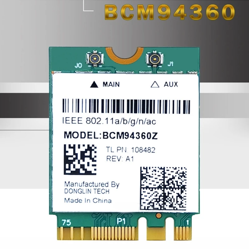 BCM94360 1200M 5G Carte réseau sans fil pour ordinateur portable double bande NGFF-M2 BCM94360Z P9JB