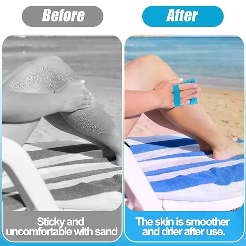 Beach Sand Removal Bag For Body Cleaning Portable Velvet Wipe Off Sand Pouch Quick Sand Cleaner For Outdoor Travel