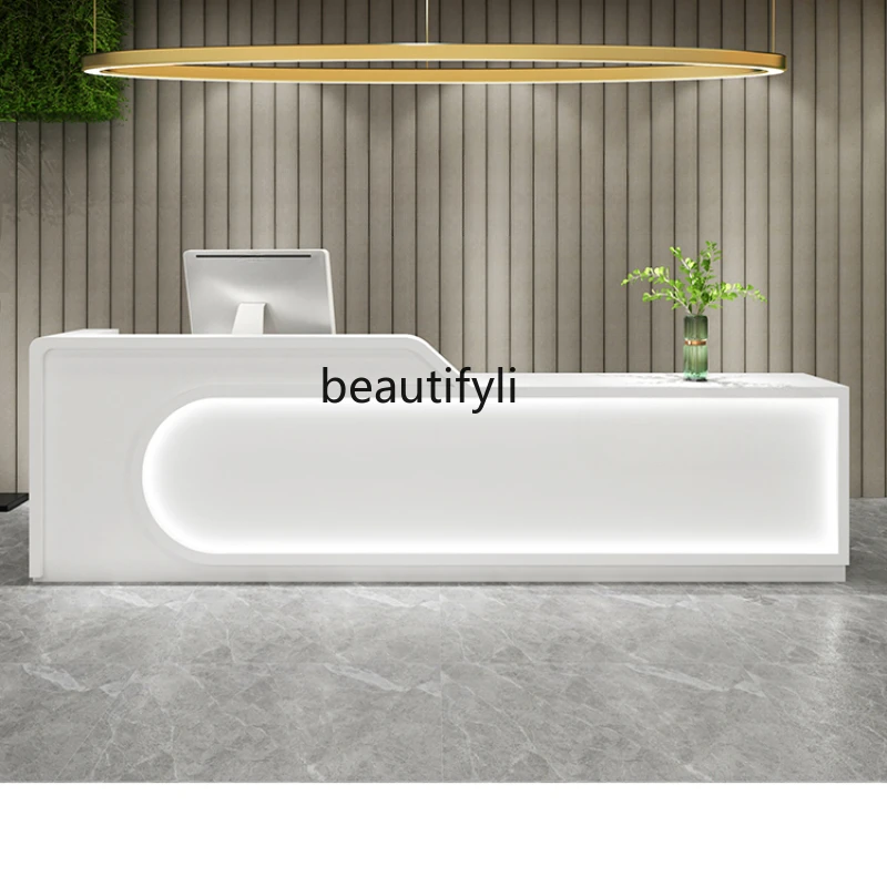 

Chinese Style Imitation Marble Commercial Front Desk Cashier Counter Bar Beauty Salon Company Tea Table Tea Table Reception