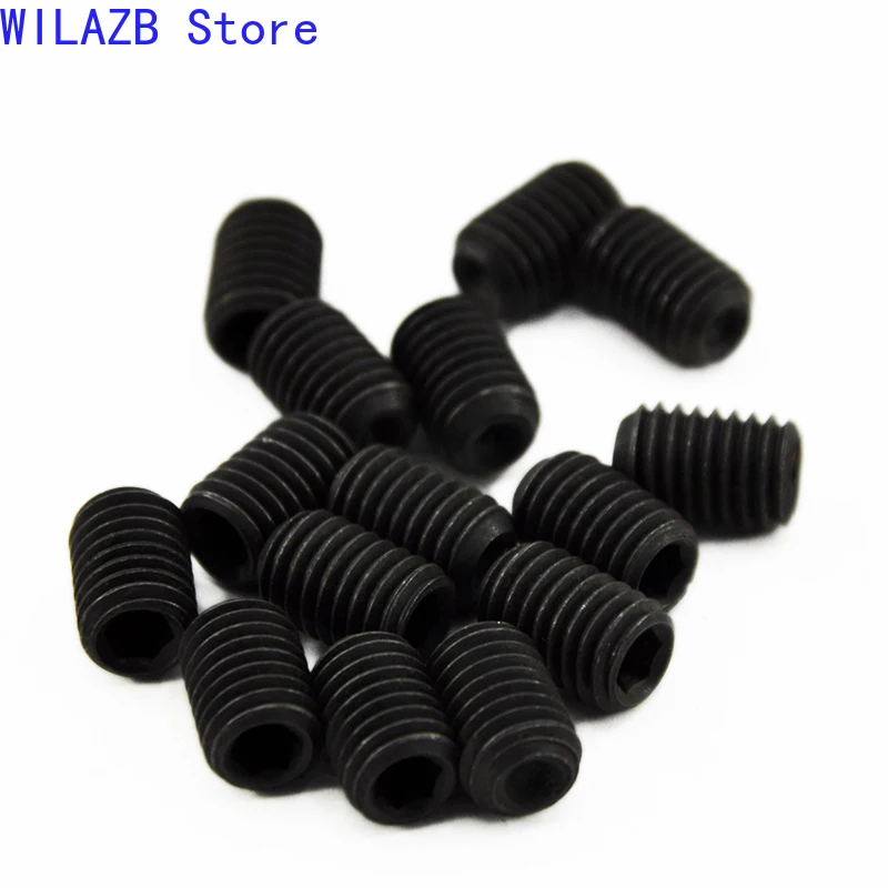 10/20/50pcs DIN916 M1.6 M2 M2.5 M3 M4 M5 M6 M8 Grade12.9 Carbon Steel Hexagon Hex Socket Grub Set Screw Bolt