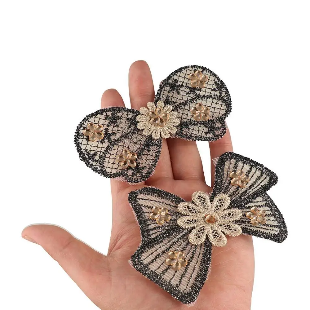 Fresh Flower Seamless Magic Paste Bow Butterfly Bangs Paste Cutting Salon Acessories Hair Holder Styling Tool Girls