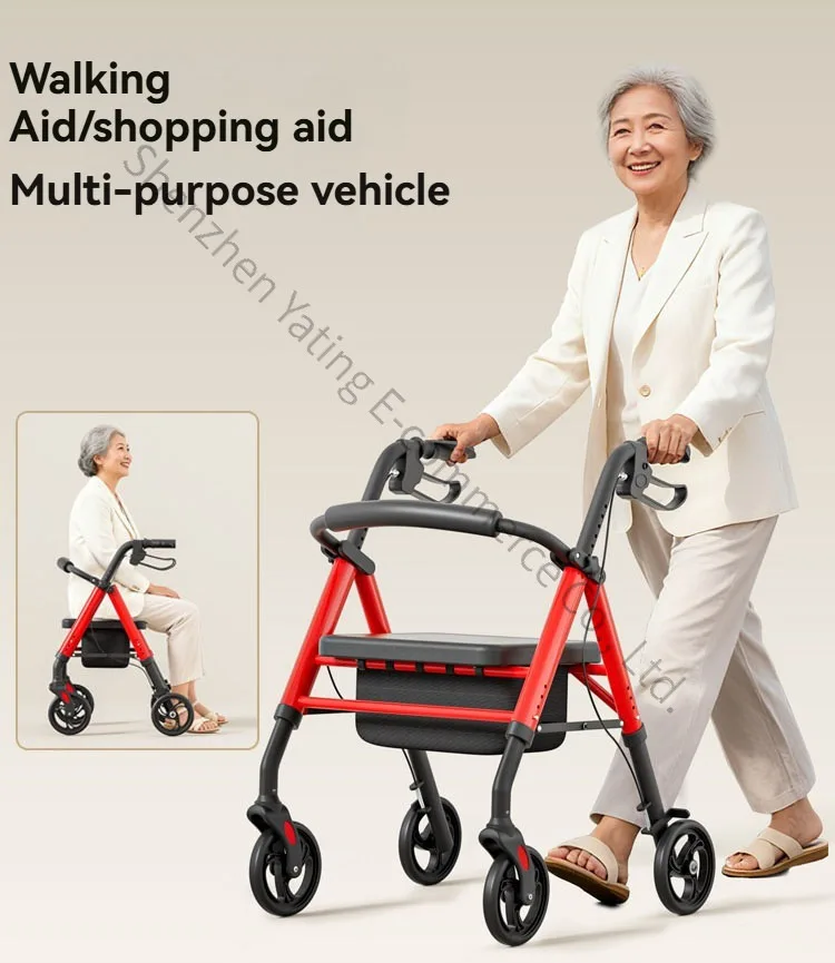 Elderly Walking Walker Assisted Rehabilitation Walking Can Be Pushed To Sit The Armrest of The Elderly Scooter Hand Push
