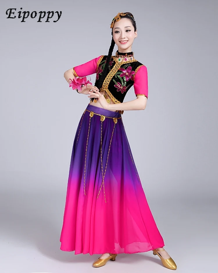 Dance Performance Costume Female Ethnic Square Stage Skirt Indian Belly Dance Costume