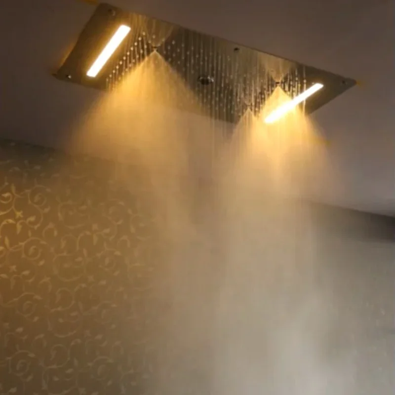 Hot and Cold LED Shower 304 SUS Ceiling Large Shower Set Rainfall, Waterfall, Column , Mist