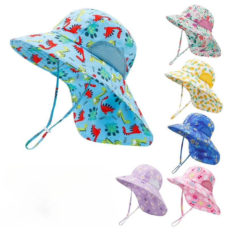 Children's Sun Hat Side Mesh Sun Hat Sun Protection Shawl Hat Large Brim UV Resistant Thin Design