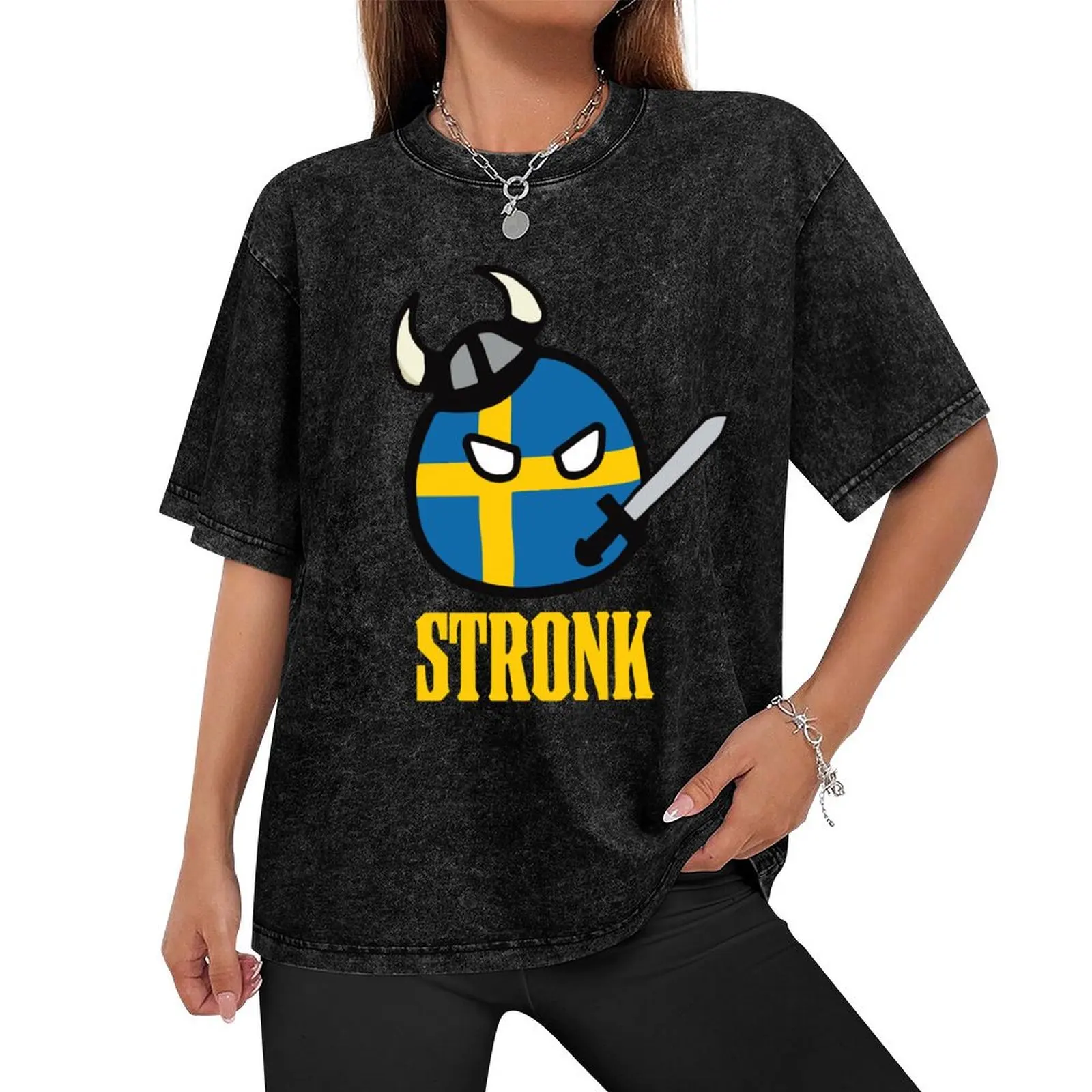 Sweden SwedishBall Polandball memes Swedes Norse Viking helmet meme ball HIGH QUALITY T-Shirt Blouse mens t shirts pack