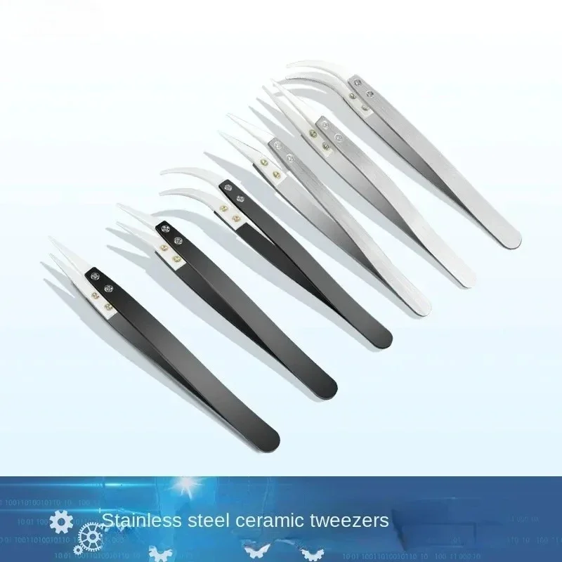

Anti-static, high temperature resistant, acid and alkali resistant, stainless steel, ceramic tweezers, non-magnetic clips