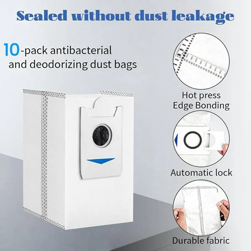 AAAN-12 pezzi per Ecovacs Debot N30 OMNI / N30 PRO OMNI aspirapolvere spazzola di ricambio sacchetto per la polvere kit di copertura in tessuto