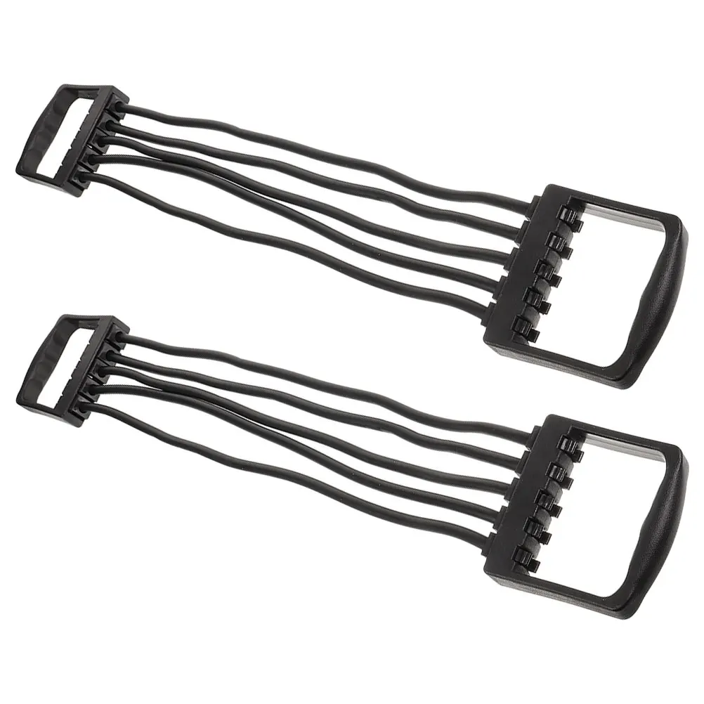 

2pcs Chest Expander Bands Tpe Stretching Tubes Adjustable Fitness Training Equipment Black Orange Random Pull Up Strength Belts