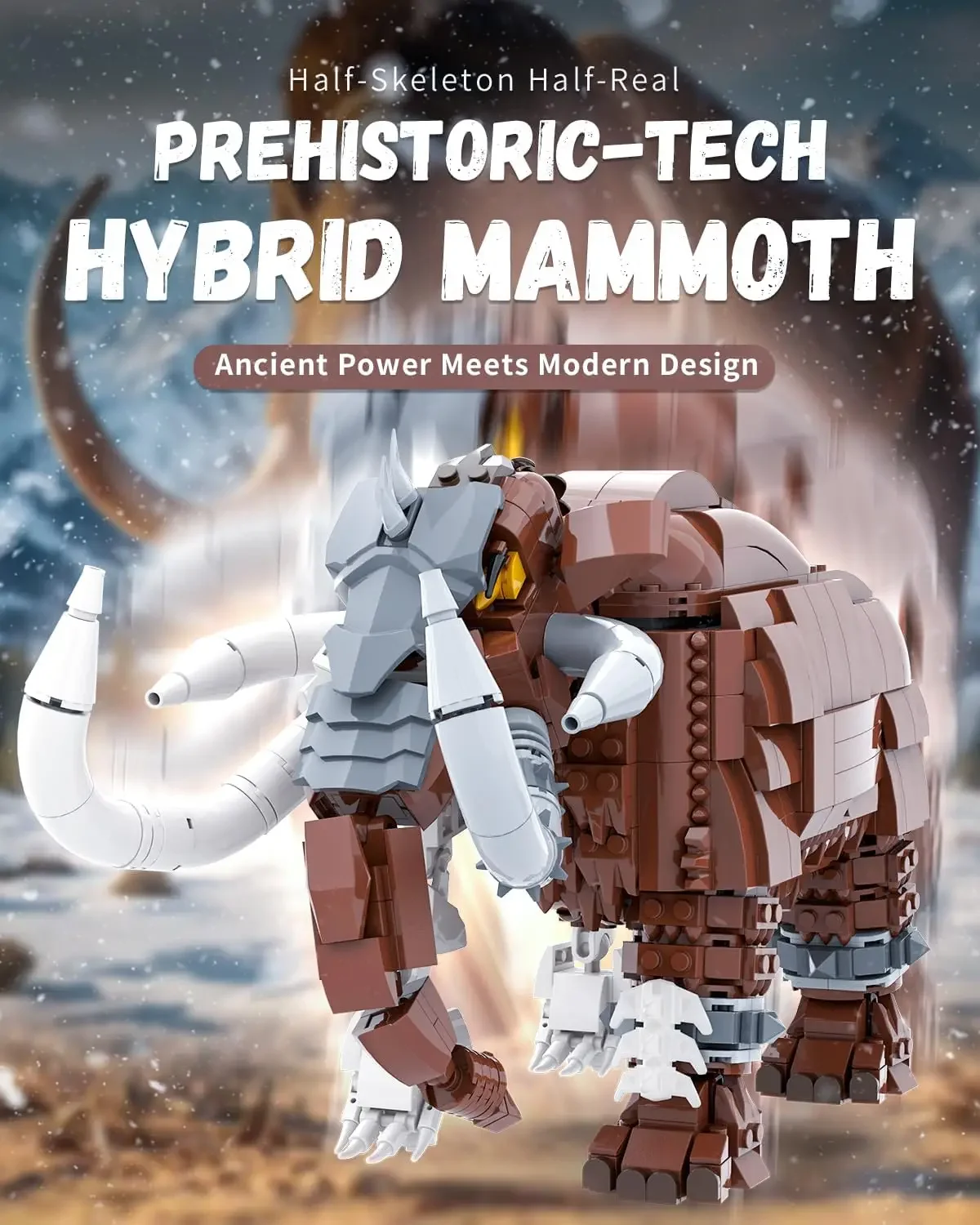 1310 قطعة الهيكل العظمي الماموث اللبنات مجموعات الجوراسي نماذج للحيوانات الإبداعية سطح المكتب زخرفة هدية عيد ميلاد للبنين أطفال اللعب #3