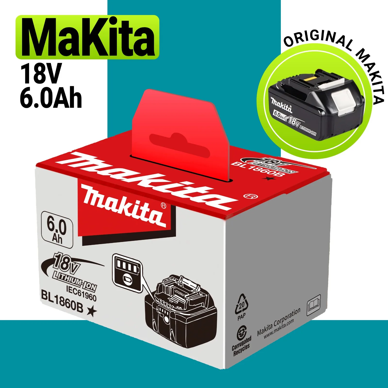 

BL1860B Makita 18V battery BL1850B ,BL1850 ,BL1840 ,BL1830 Screwdriver Battery 18v Replacement Power Tool Batteries.