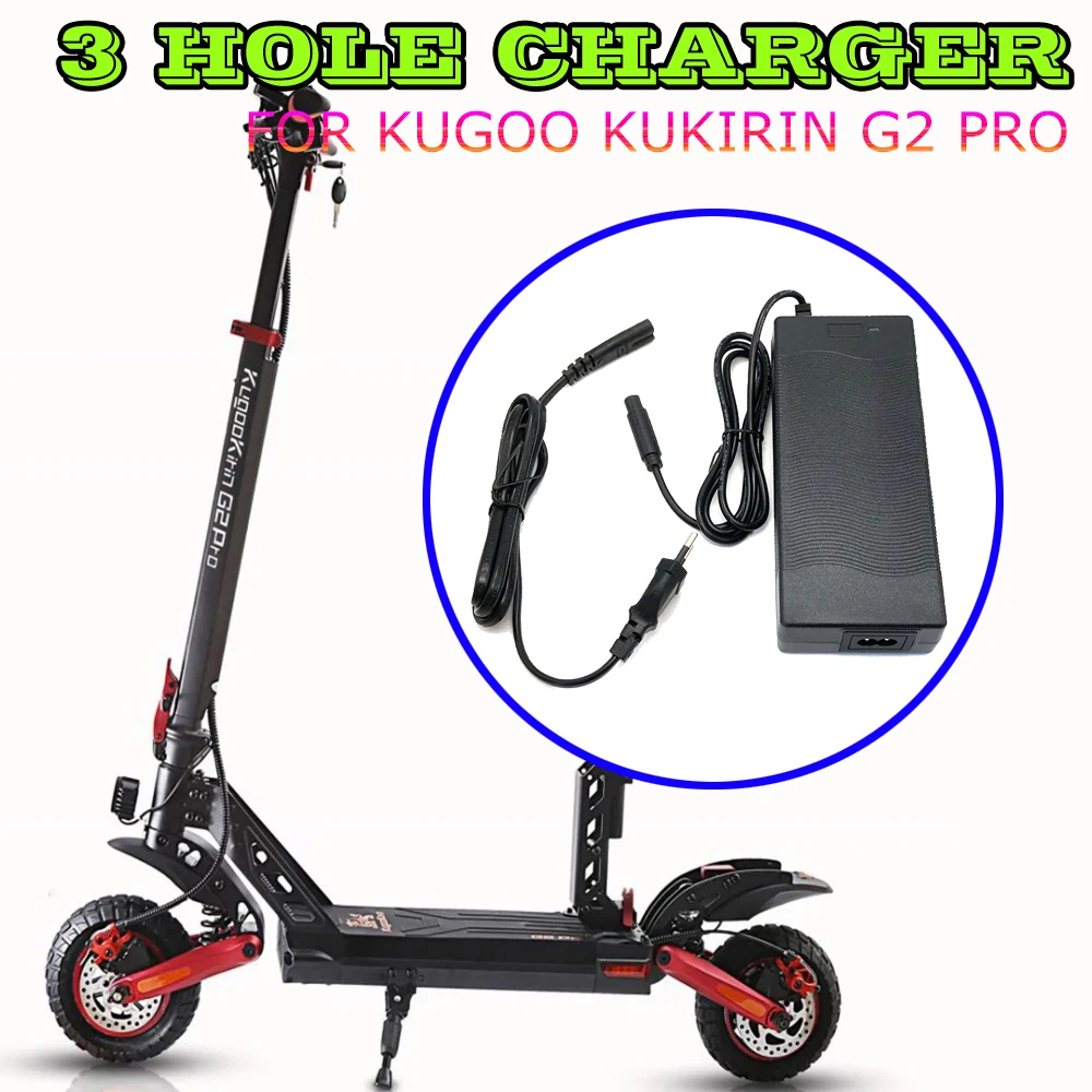 

For Kugoo Kukirin G2 Pro Electric Scooter Accessories Universal 54.6V 2A CQ head 3 hole charger with European standard plug