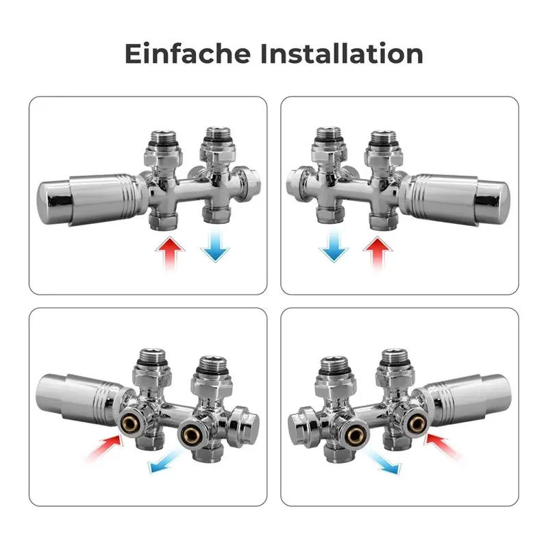[NEWA76K!】 Multiblock Radiator Center Connection Valve Fittings Set Radiator Center Connection