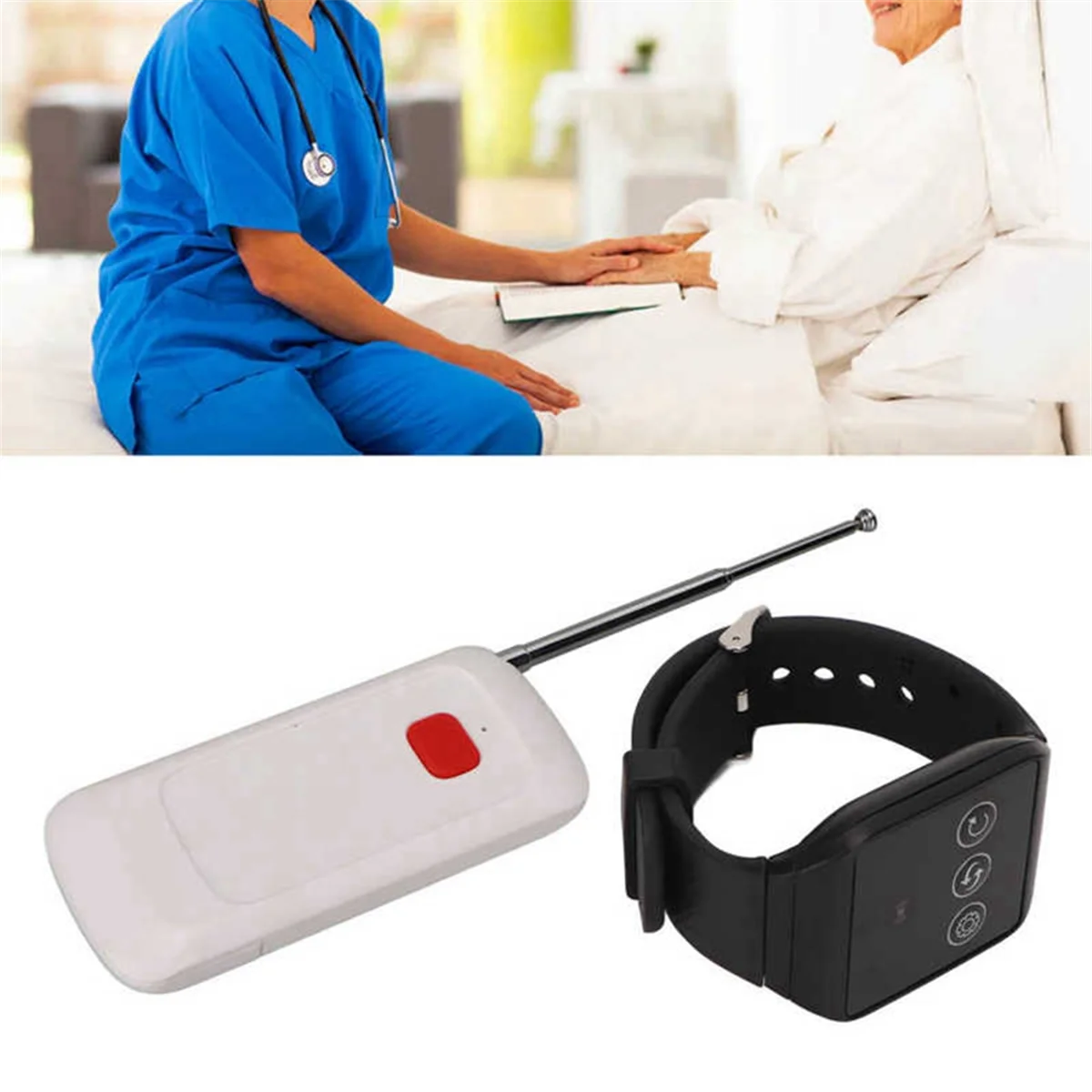ABSQ-Wireless Caregiver Pager Wireless Nurse Call System Alert Button Waterproof for Home Hospital