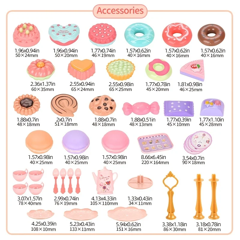 Zestaw do herbaty dla małych dziewczynek, zestaw herbat kwiatowych, zabawki dla maluchów, zabawki do zabawy w udawanie kuchni dla dzieci z ciastem deserowym, prezenty świąteczne