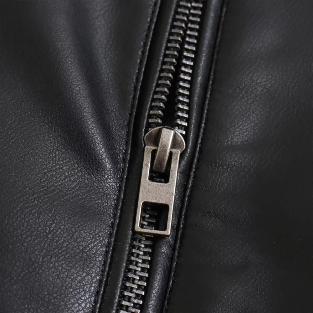 autumn new women's European and American style high-end feeling slimming faux leather pilot jacket short jacket