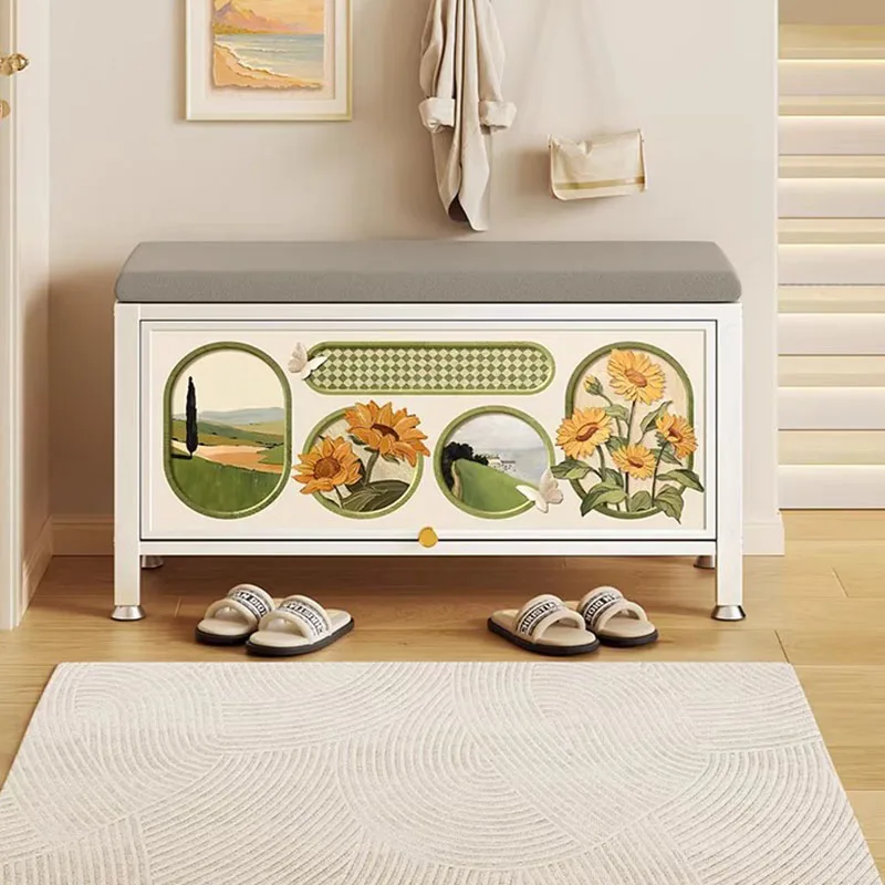Space Saving Wooden Shoe Cabinet Slippers Mobile Living Room Vertical Shoe Shelf Display Designer Archivadores Home Furniture
