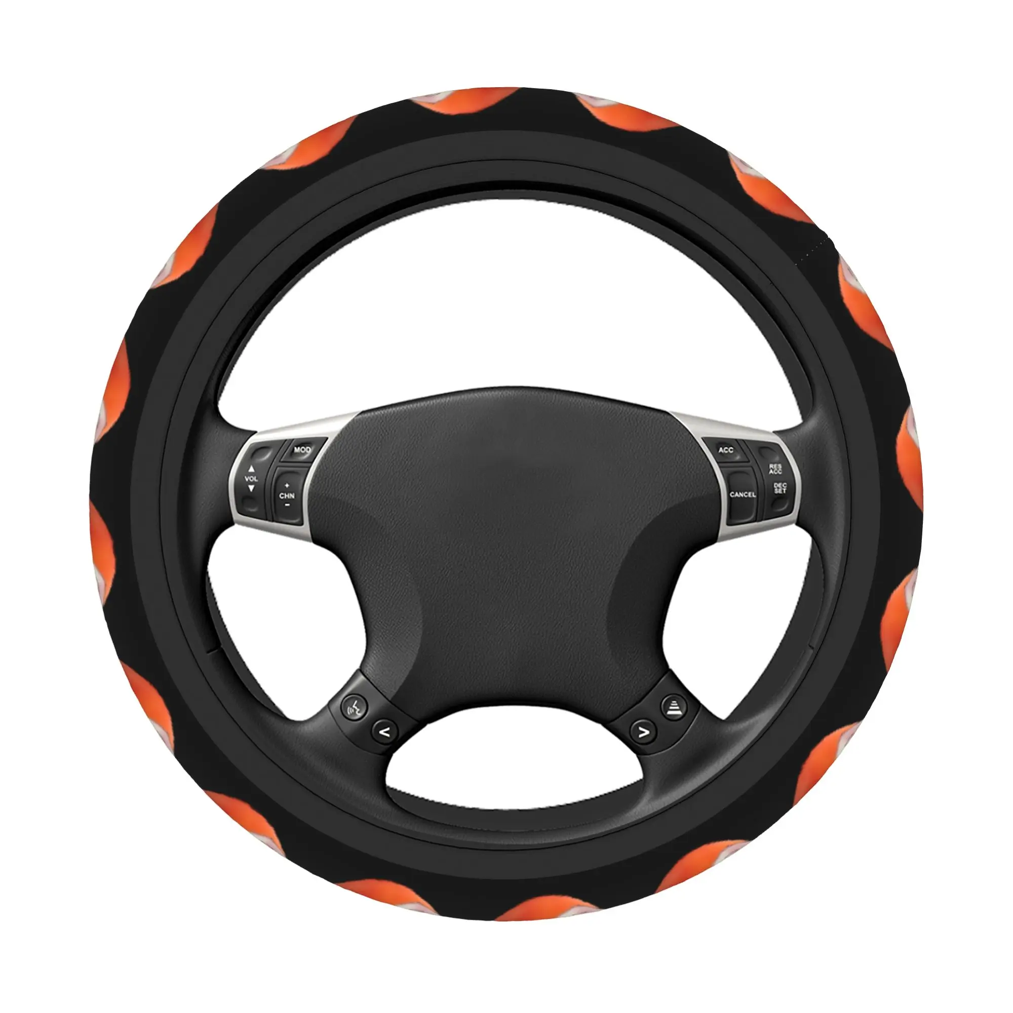 Temato Creative Kasanes Expression Tetoes 37-38cm Car Steering Wheel Covers Elastic Funny Colorful Decoration Auto Protector