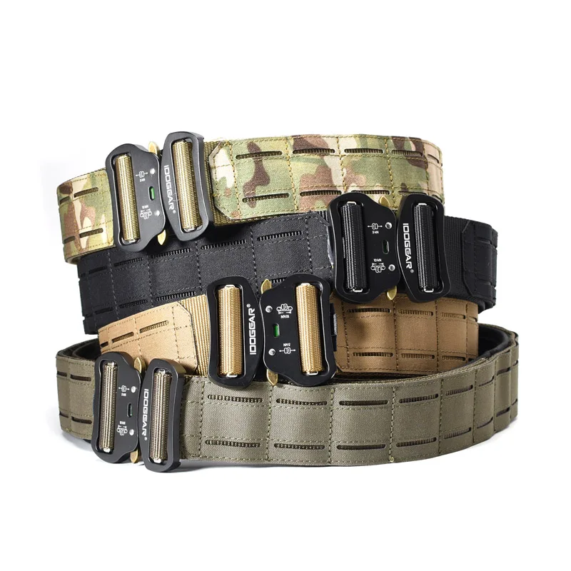 Quick Release Tactical Belt Metal Buckle Laser MOLLE Mens Belts 2 Inch Camo