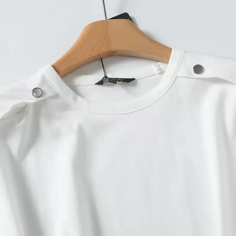 T-shirt à Manches Courtes pour Femme, Décontracté, à la Mode, Rétro, Col Rond, Haut Chic, Joker At Raglan, Nouvelle Collection 204