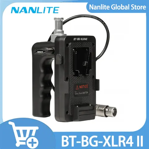 Forza 150 Forza 150B FC-120B용 Nanlite BT-BG-XLR4 II V-마운트 배터리 그립 휴대용 또는 라이트 스탠드에 장착 가능