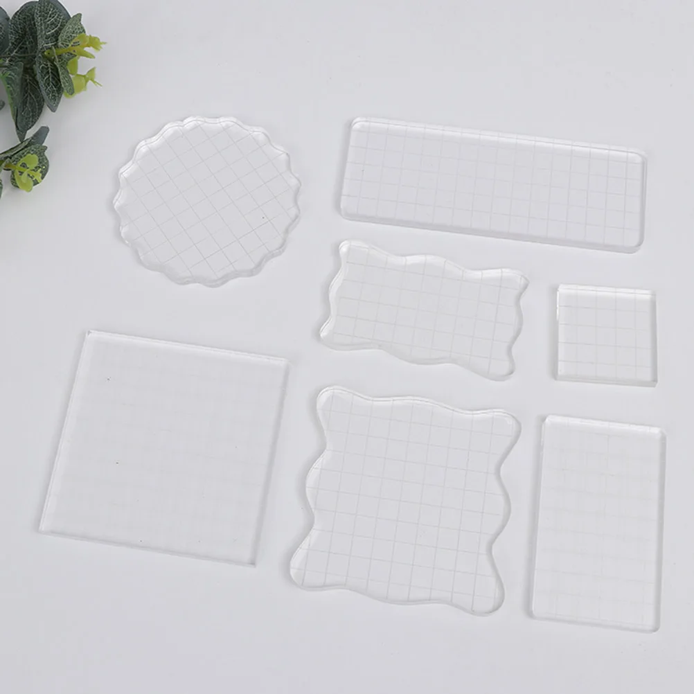 

Clear Stamp Blocks Acrylic Hard Sturdy Durable Grid Design Curved Edges Comfort Grip Easy Clean Crafting Scrapbooking Journal