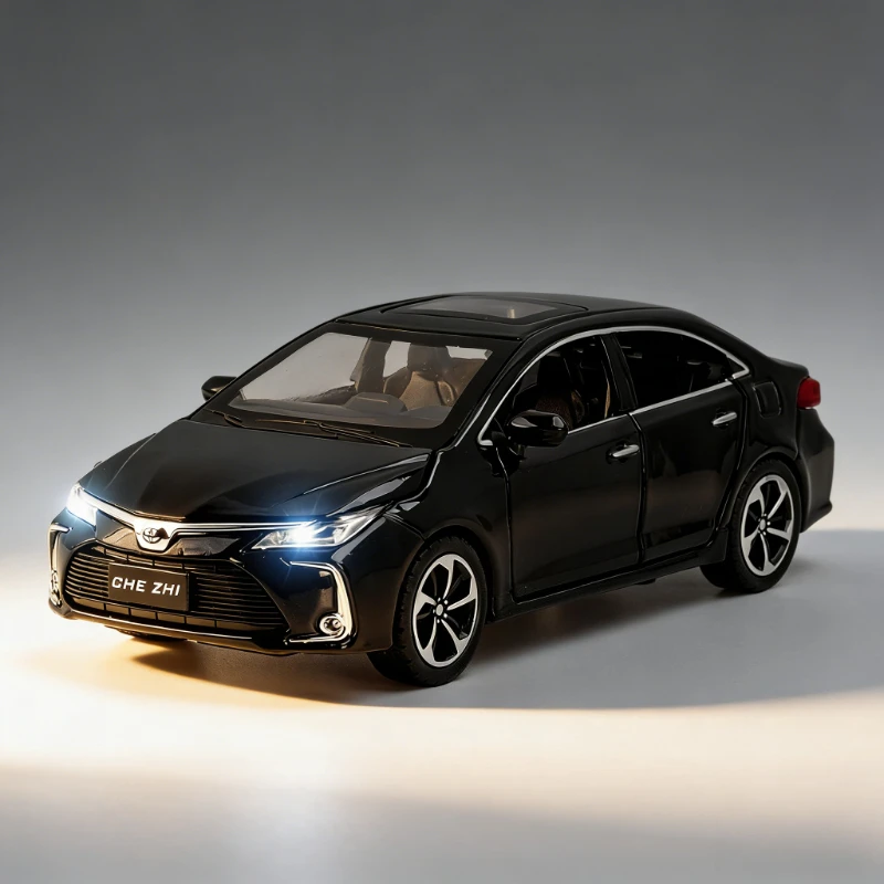 1/32 Corolla alloy home car toy model door opening with sound, light and sound effects desktop ornament decoration