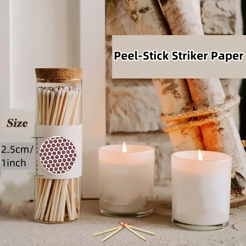 Adhesive Match Striker Papers,Match Striker Paper Stickers with Honeycomb Pattern for Matchbox Replacement