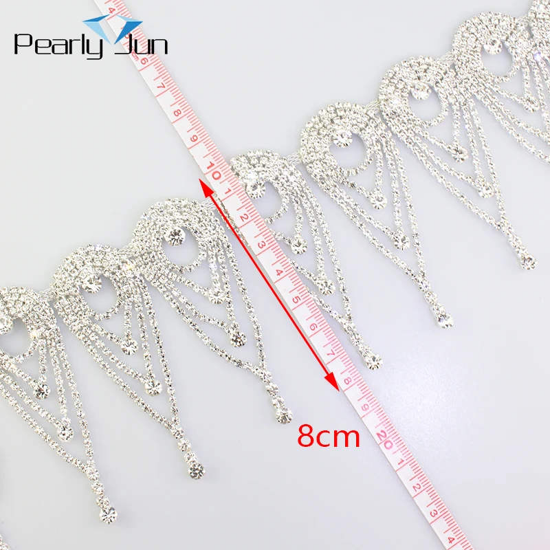 Peacock Drop Long Tassel Crystal Rhinestone Fringe Trim Crystal Decorative Chain Wedding Dress Accessories ML076