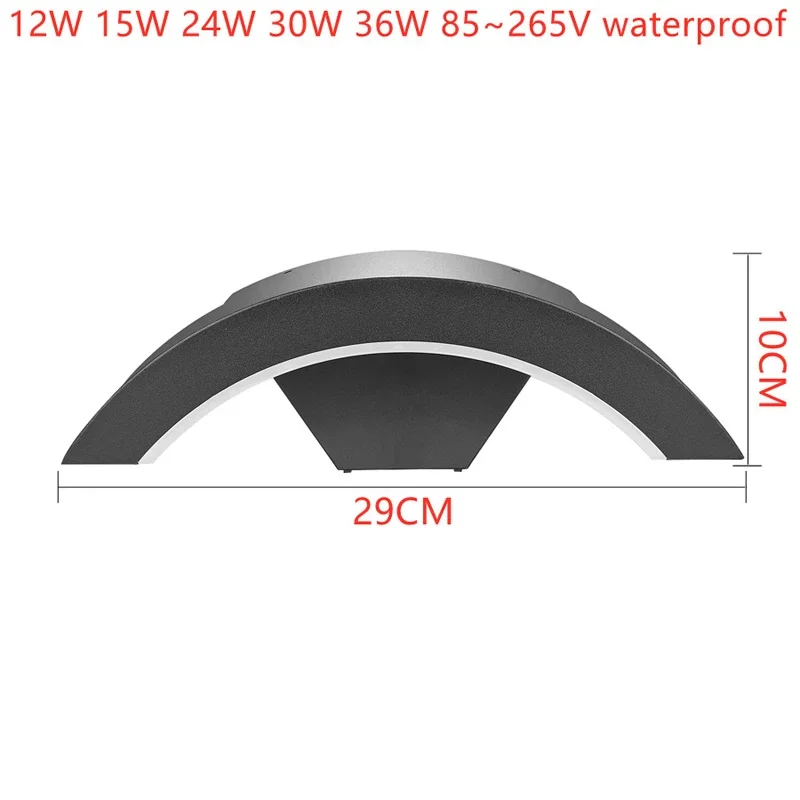 Imagem -03 - Alumínio Levou Luz de Parede para Iluminação Exterior Impermeável Ip65 18w 24w 30w 36w 85265v