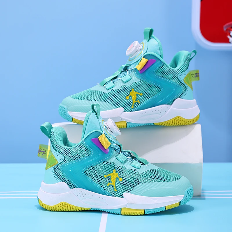 

A pair of children's four-season mesh high-top basketball shoes, wear-resistant basketball shoes, sizes 31-40，JT-2768