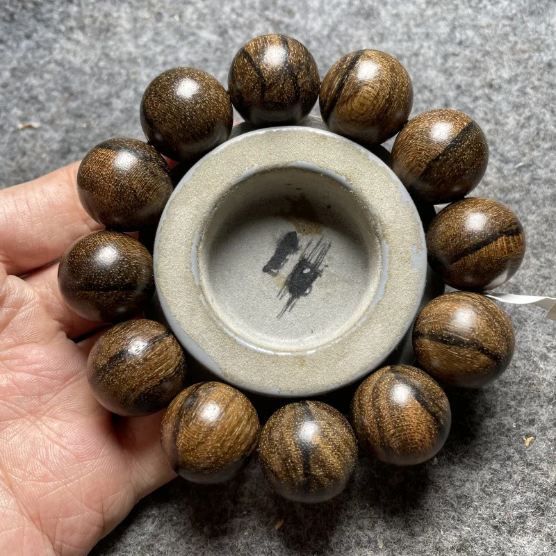 Natural Tiger Bracelet round Beads 108 Agarwood Men's and Women's 15 20mm