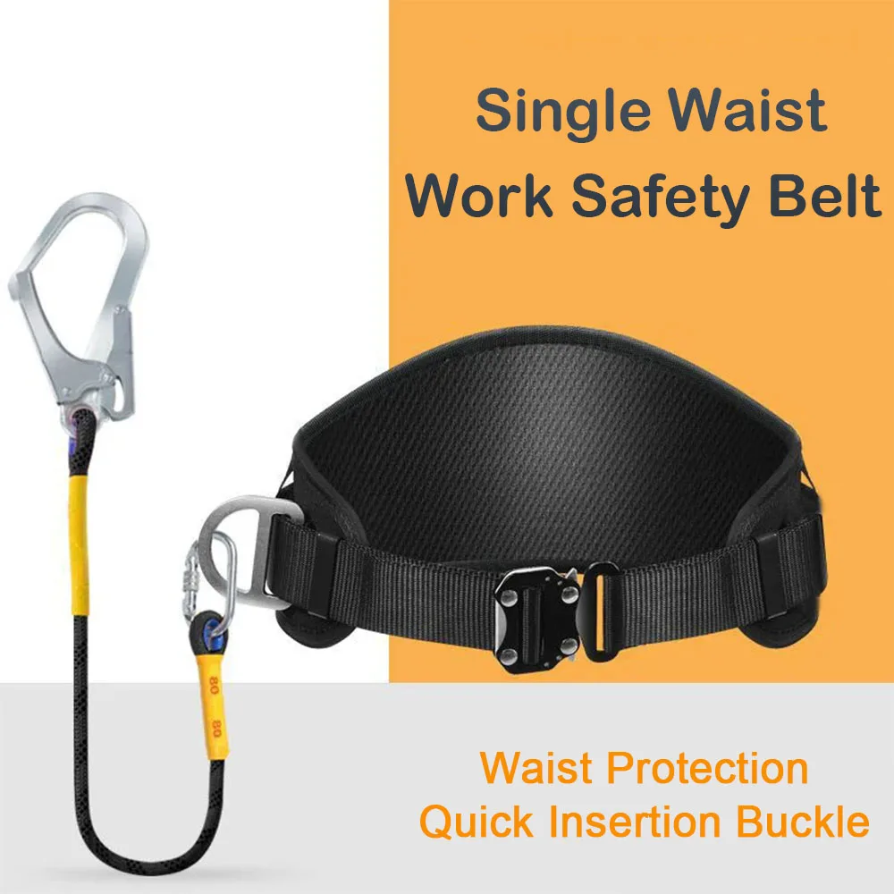 Single Waist Work Harness High-altitude Work Safety Belt Safety Rope Outdoor Climbing Training Electrician Protective Equipment