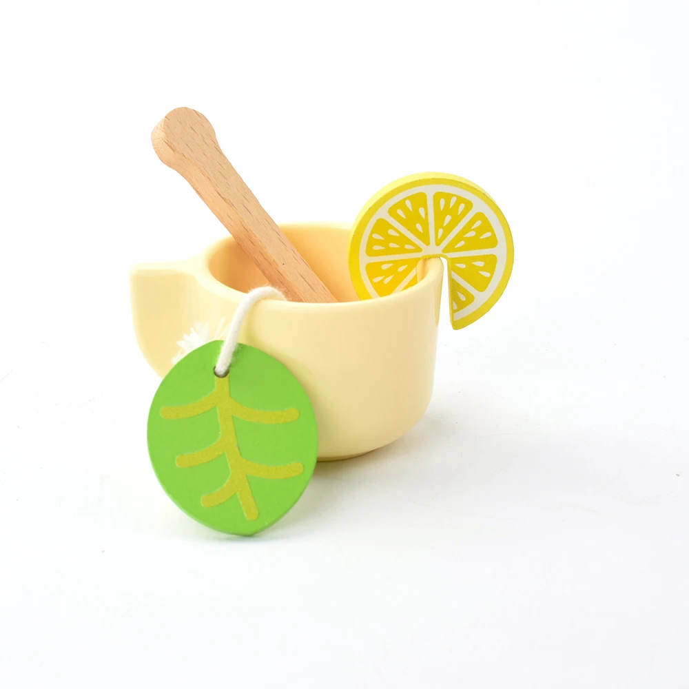 Drewniany zestaw do herbaty Montessori dla dzieci, zabawka do udawania, zestaw akcesoriów kuchennych, przyjęcie herbaciane z jedzeniem do zabawy dla dziewczynek