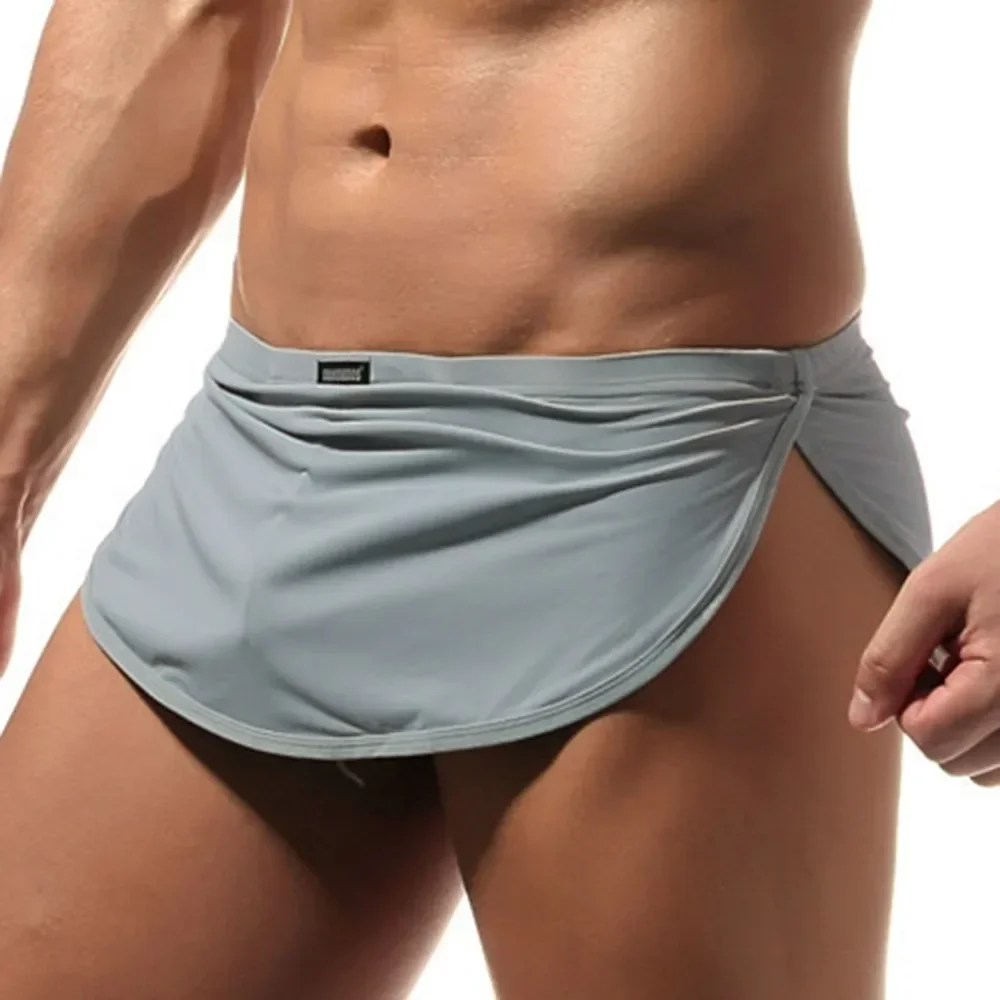 Breathable Men\'s Panties Homewear Casual Loose Shorts With Pouch Thongs Elastic Man Boxer Briefs Shorts Trunks Underwear