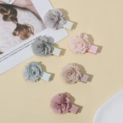 Solid Color Rose Hairpin Cute Flower Girl Hair Clip Children Small Alligator Hair Clip Boutique Baby Hair Accessories for Girls