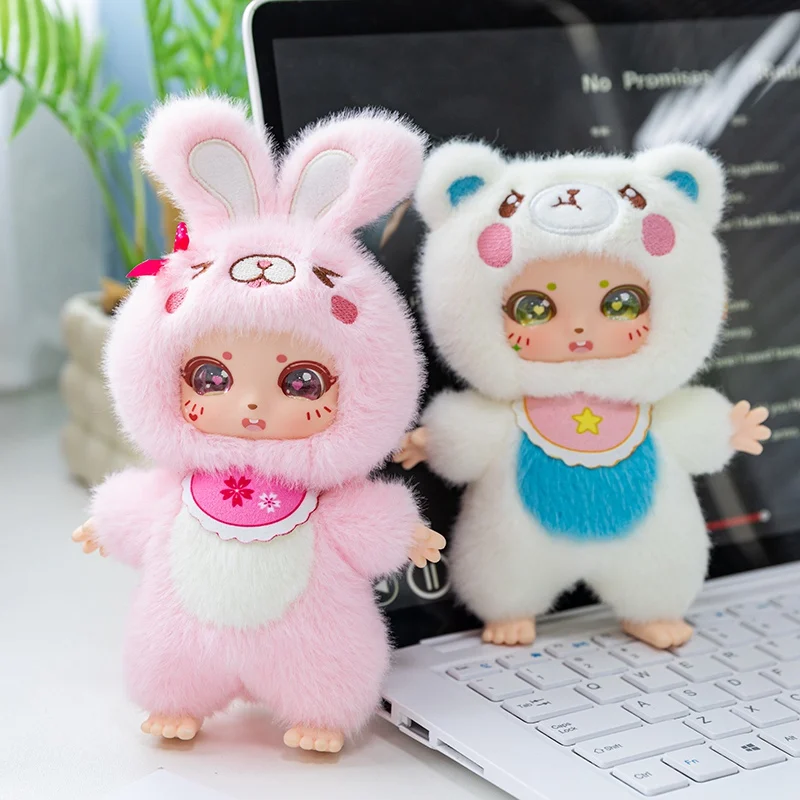 Regalo di Natale Serie animali V2 Bambola anime Figura carina Borsa a sorpresa Ciondolo Kawaii Coniglio Orso Portachiavi Peluche in vinile