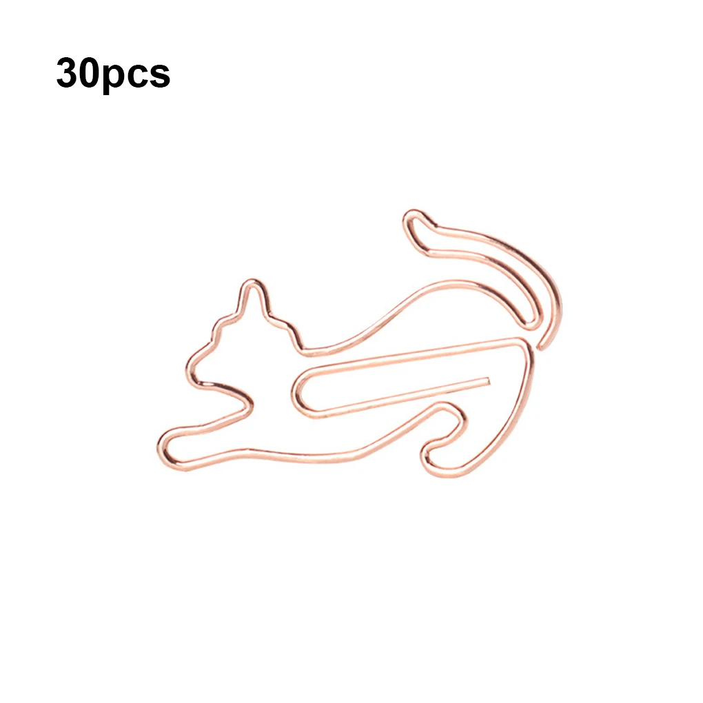 30Pcs Paper Clip Animal Shape Envelope Clips Bookmark Pin Multicolor