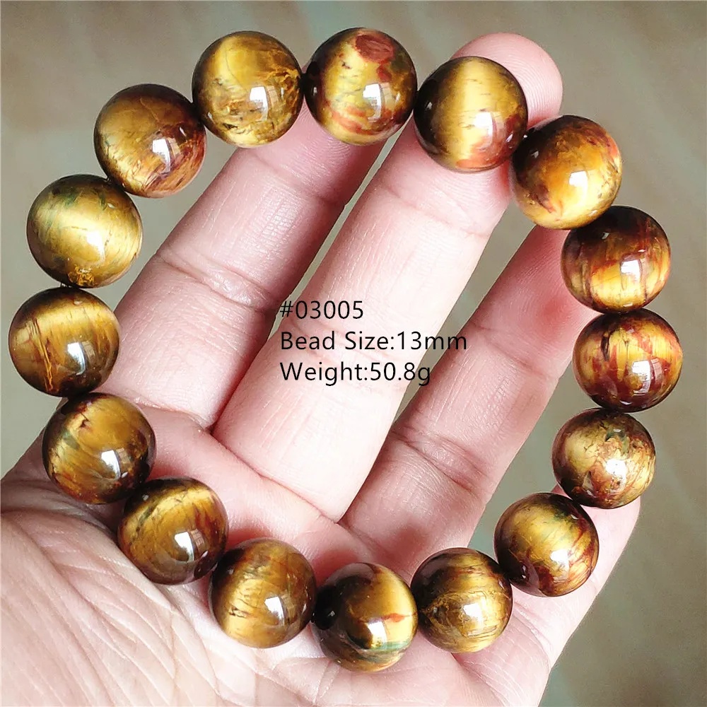 Natural Yellow Pietersite Bracelet Round Beads Jewelry Red Pietersite Bracelet Namibia Red Fire Pietersite Women Men AAAAAA