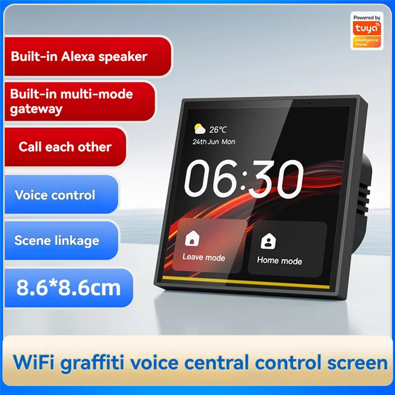 A74G-Wifi Voice Control Panel Voice Control Interruptor Tuya Smart Home With 4-Inch Touch Screen For Smart Home Control