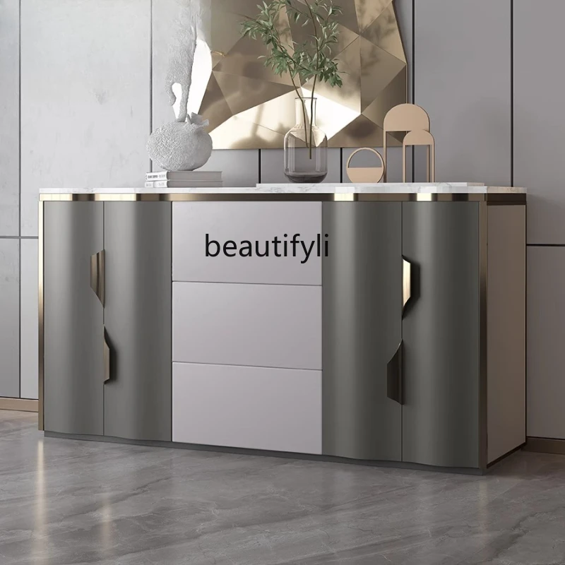 

Light Luxury Slate Entrance Cabinet Modern Simple Living Room Italian Minimalist Entrance Table Locker Dining Room Cabinet