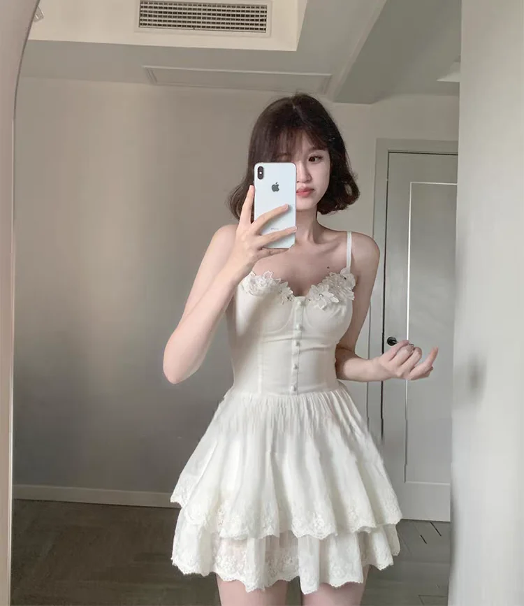 فساتين نسائية للحفلات للنساء لحفلات الزفاف الصيفية من الكتان Smocking خصر حريري للترفيه يوميًا فني نقي رعوي قابل للتنفس #1