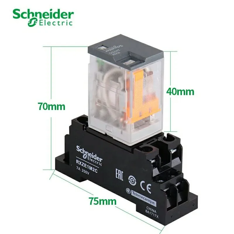 Relé Schneider 5 piezas RXM2LB2BD RXM2LB2P7 RXM2LB2B7 RXM2LB2B7 RXM2LB2F7 RXZE1M2C 2CO 5A 24VDC 24VAC 230VAC 120VAC 100%-Nuevo-original