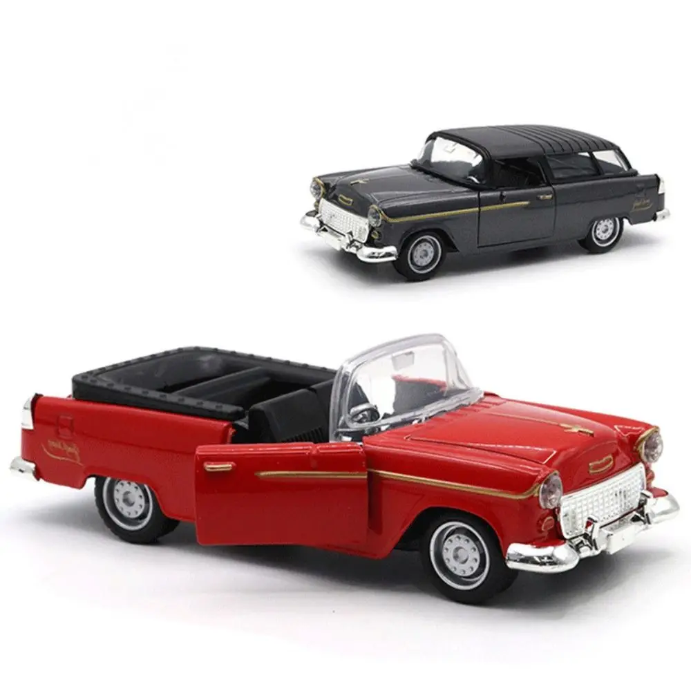 Brinquedo modelo de carro clássico de liga para crianças, carro pull-back, ornamentos para meninos, brinquedo educativo, fundido, 1:32